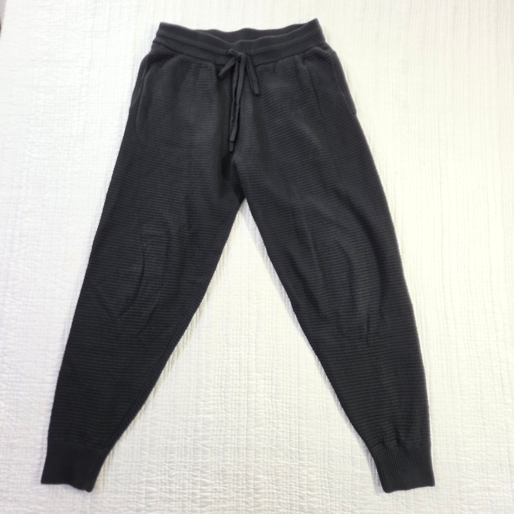 Tommy John Men's Waffle Knit Textured Tapered Sweatpants Black Size S Athleisure